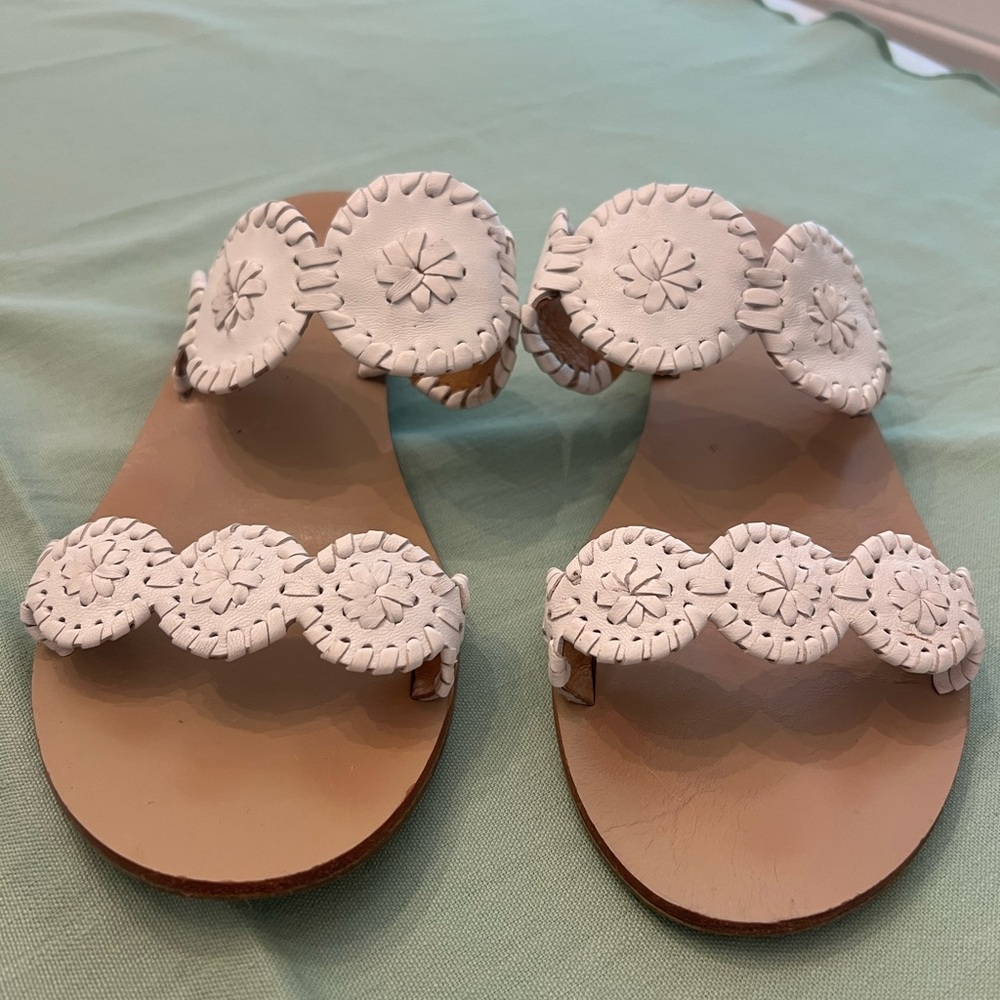 WHITE JACK ROGERS LAUREN SANDALS